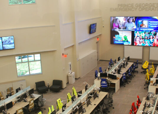 The interior of Prince George's County's emergency command center